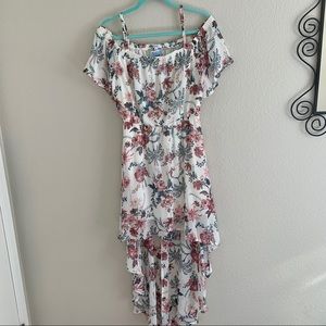 NWT Floral Cold Shoulder Hi-Low Dress